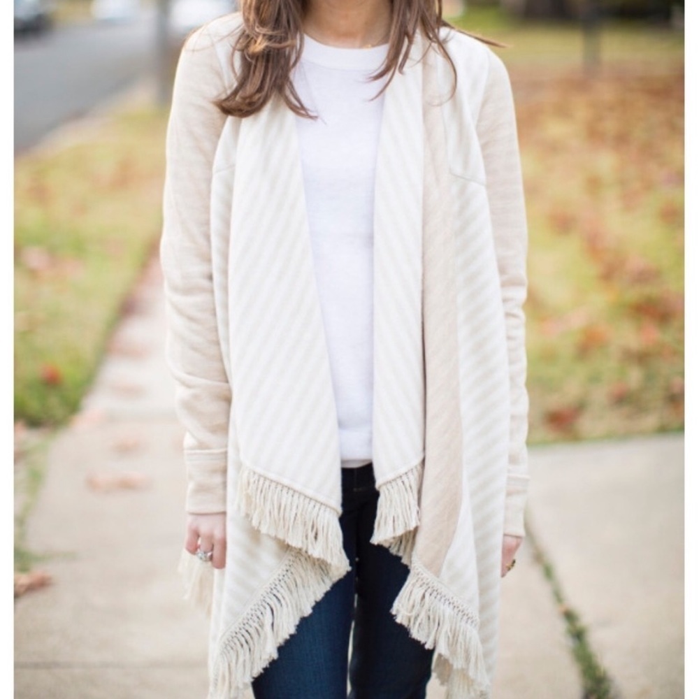 Anthro | Saturday Sunday | Elise Blanket Cardigan Tan Neutral Medium OB367241 - Picture 2 of 11